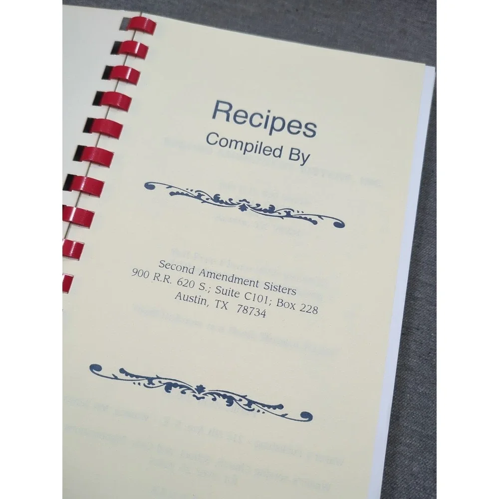 All American Recipes Cookbook From Second Amendment Sisters Comb Bound 154 pages
